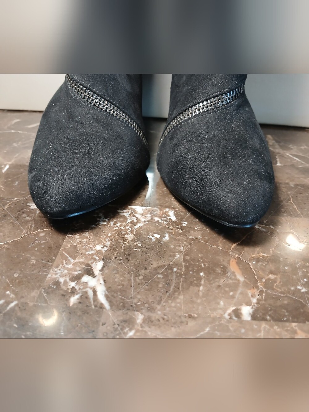 Coach and Four Black Pointed Toe Stiletto Ankle Booties - Picture 5 of 15